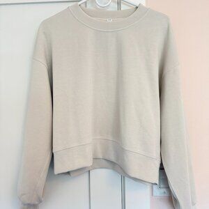 Lululemon Softstreme Perfectly Oversized Cropped Crewneck Sweatshirt Tan Size 6